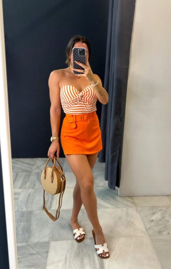 Falda pantalon naranja